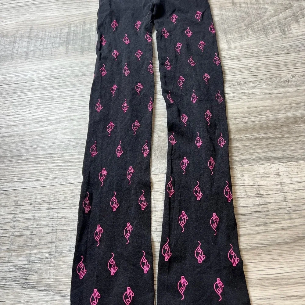 Baby phat Tights Women One Size Black Pink Graphic Mouse Print Alt Streetwear‎